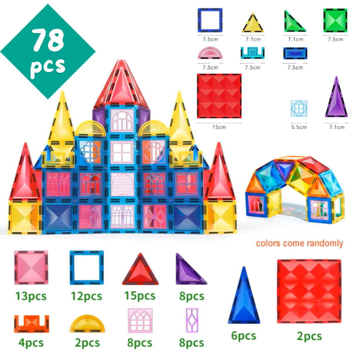 Magnetic Building Tiles (78pc set)