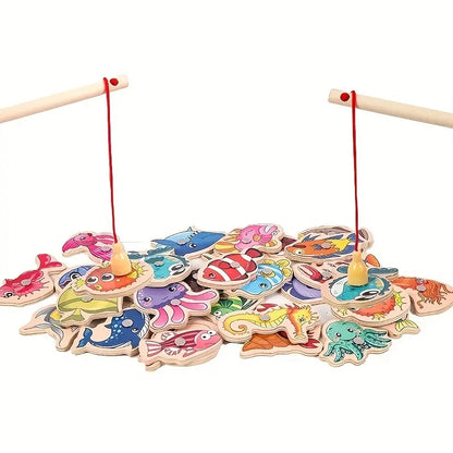 Montessori Wooden Fishing Game