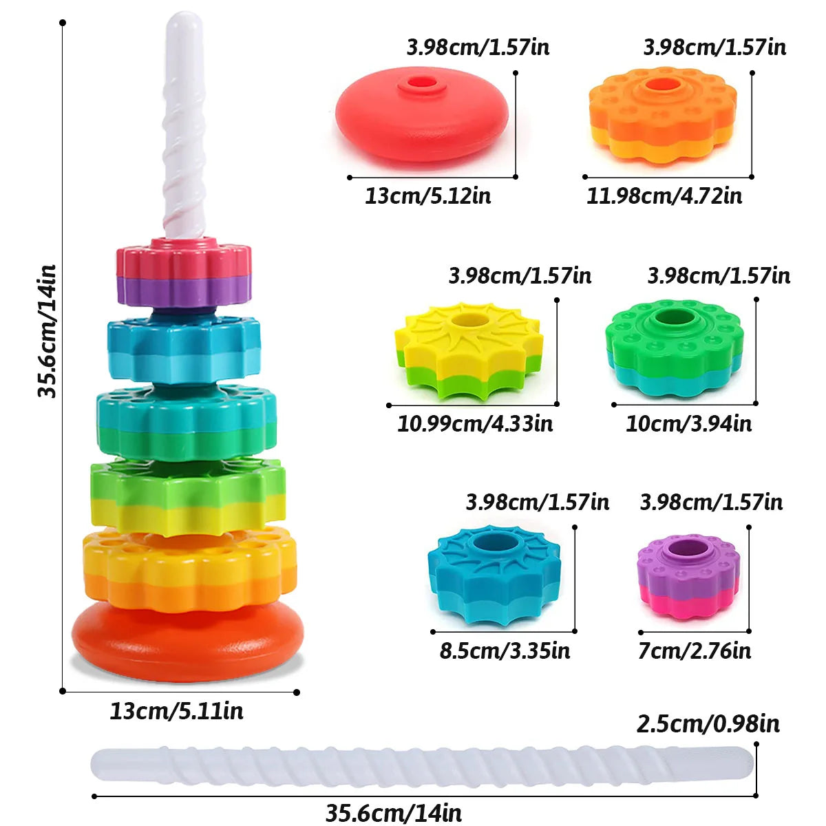 Montessori Spinning Rainbow Tower